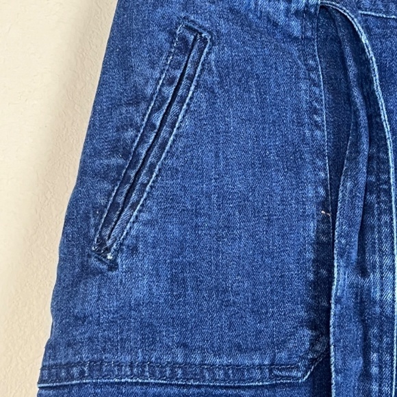 A New Day Denim Button Front Mini Skirt Tie Waist; EUC; Size 2 - Picture 3 of 5